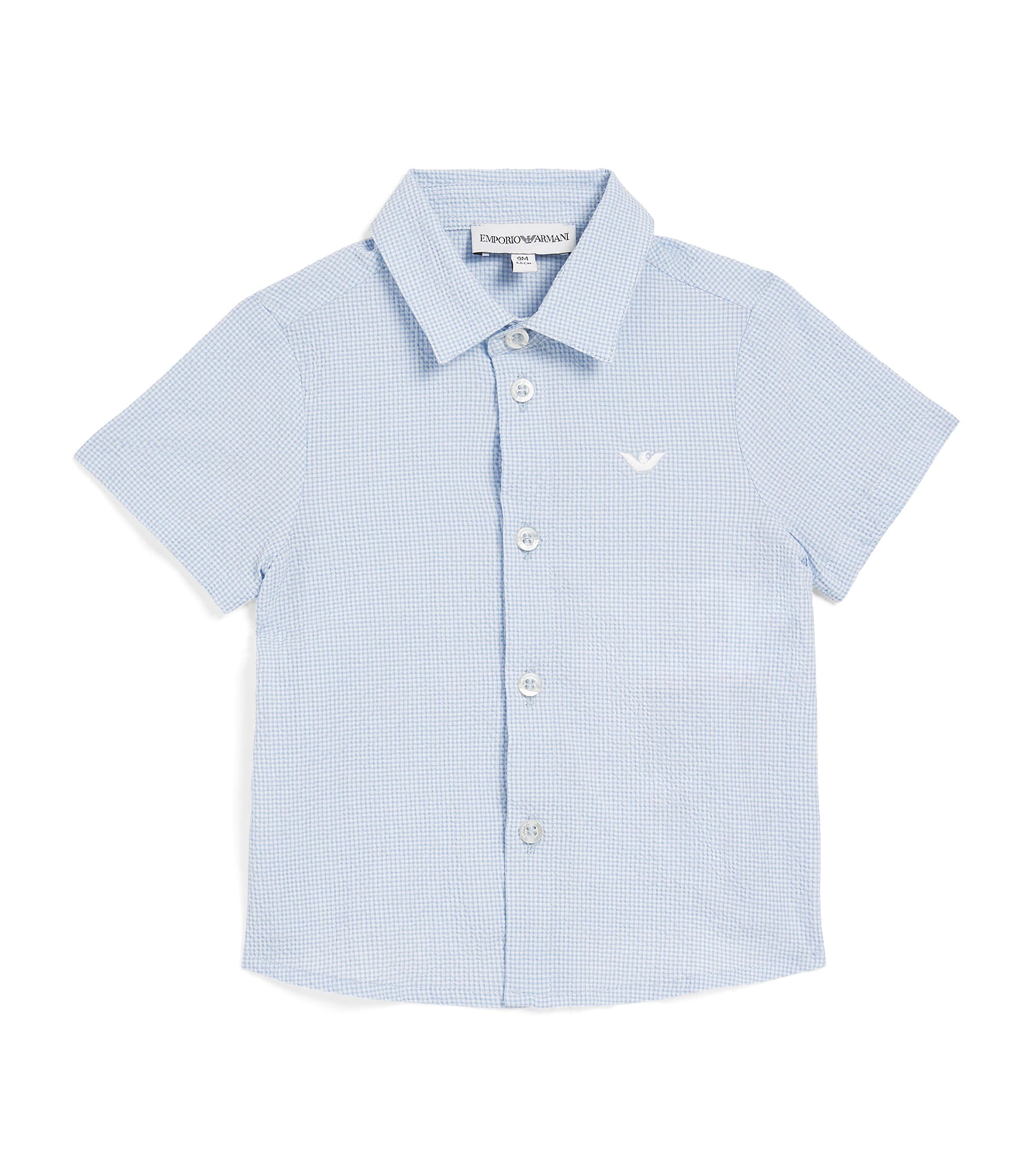 Emporio Armani kids cotton-blend seersucker shirt 6-36 months - British product