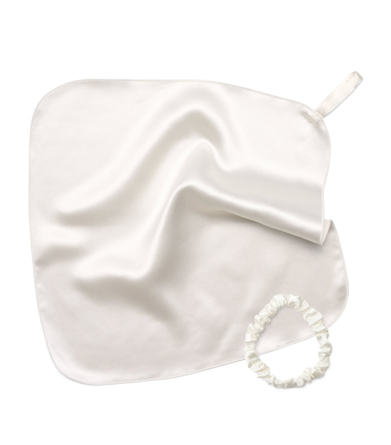 HYOUMANKIND silk face cloth and hair tie bundle, UK version