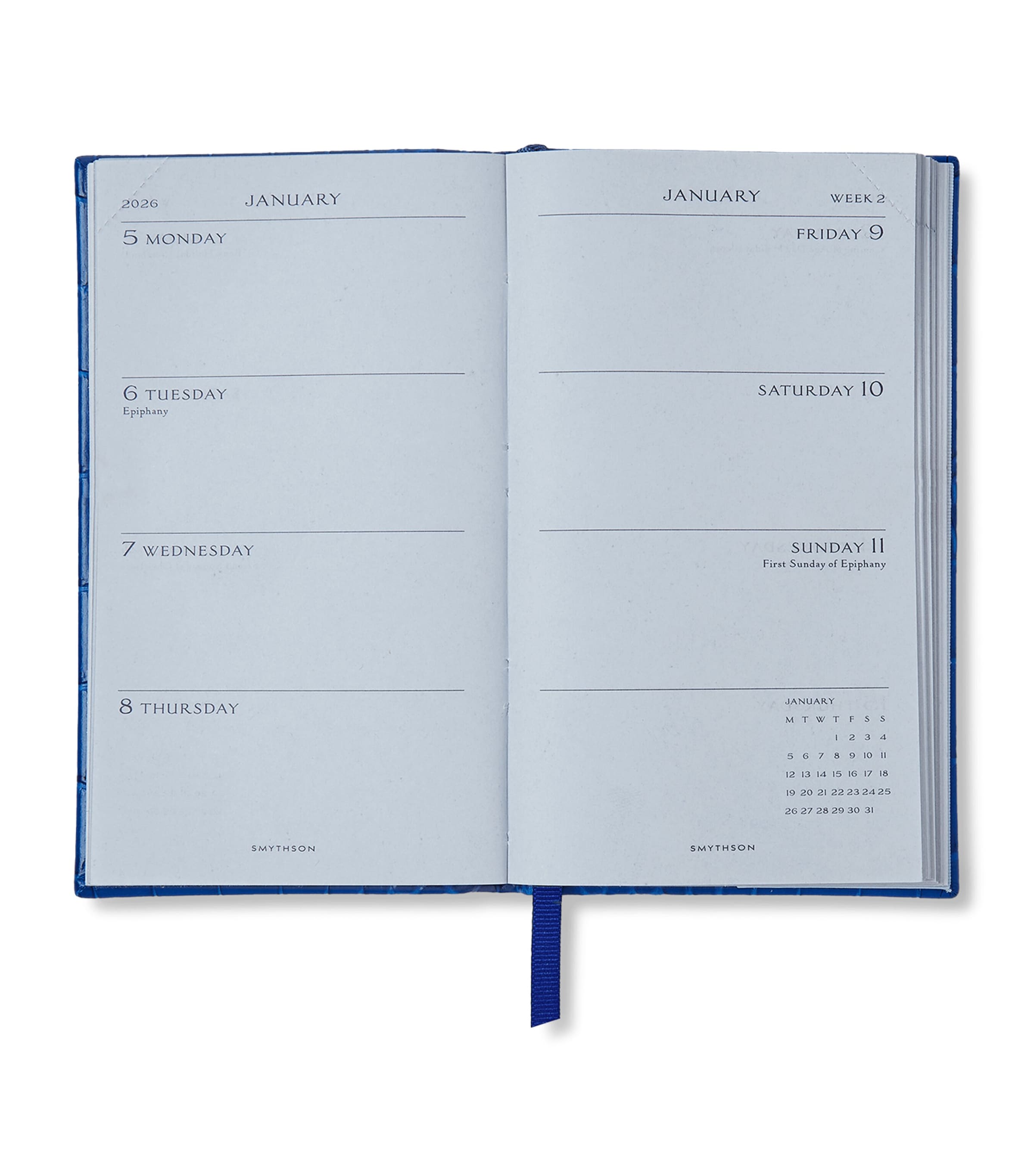 Smythson Mara leather croc-embossed Panama 2026 pocket diary (British brand)