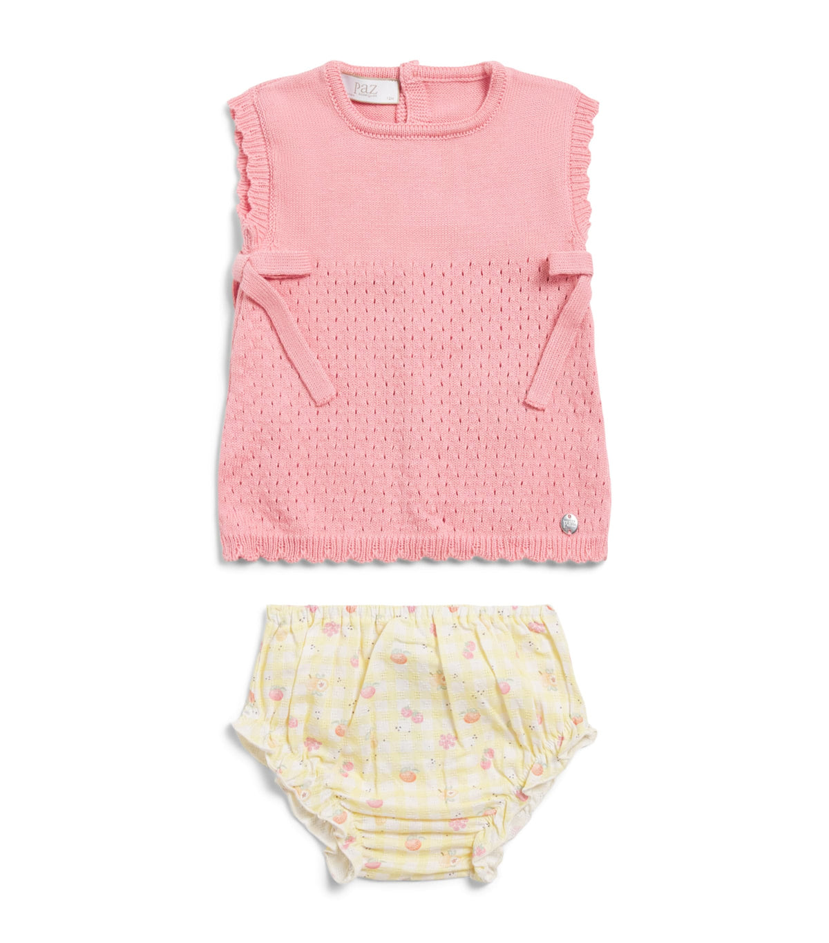 Paz Rodriguez Cotton Knitted Top and Bloomers Set (0-12 Months)