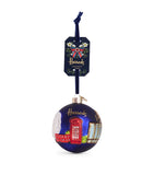 Hand-Finished Glass Christmas Bauble with London Landmarks 11cm