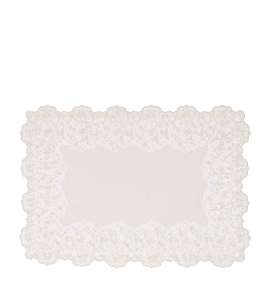 Dea Linen Lace-Trim Elite Placemat 35cm x 50cm - British product