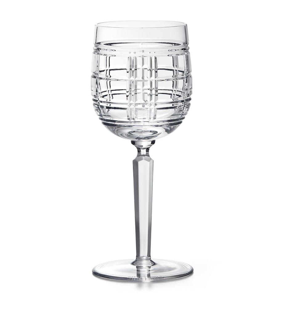 Ralph Lauren Home Hudson Plaid white wine glass, imported from the UK