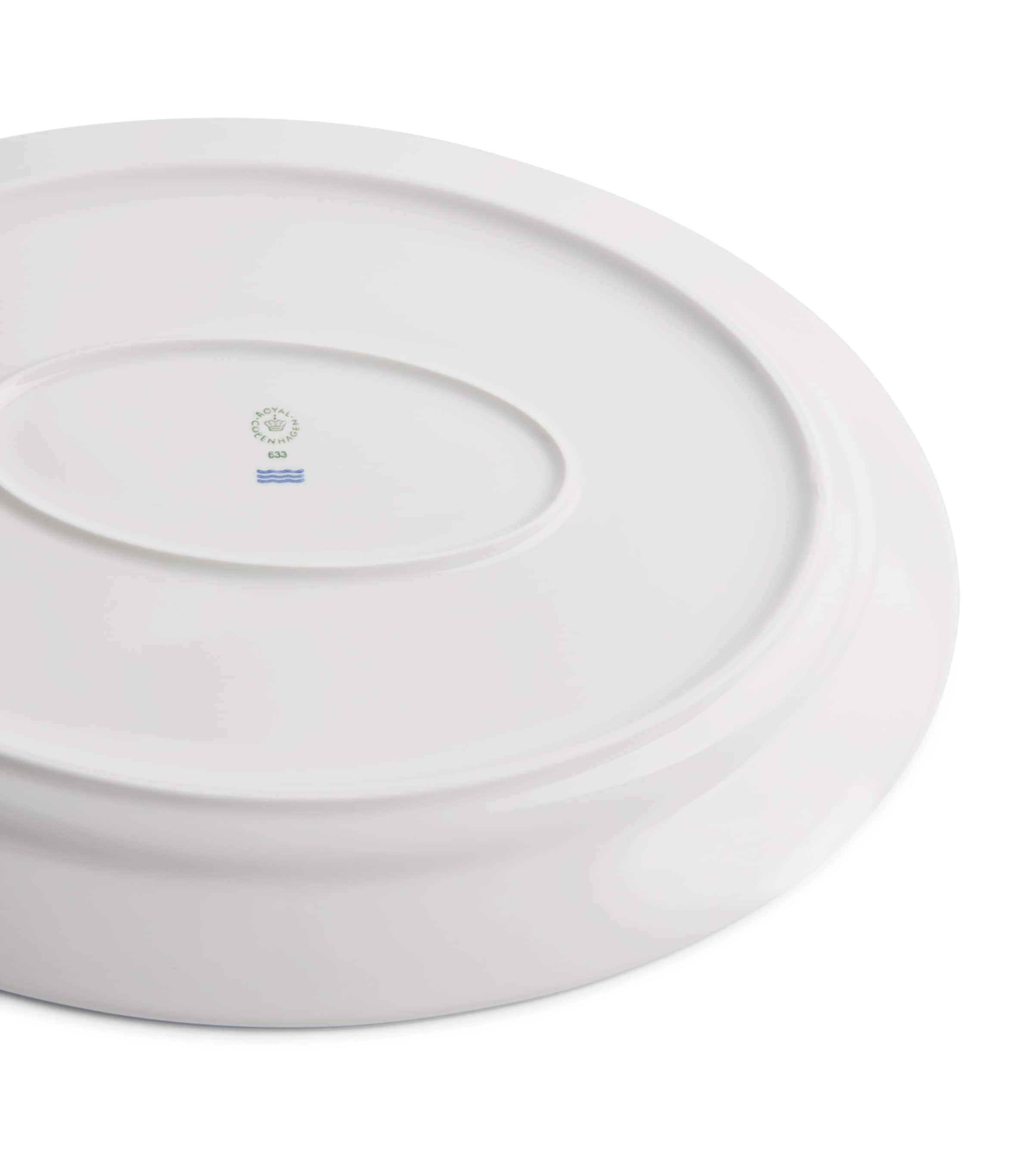Royal Copenhagen white fluted porcelain oval dish 34cm x 27.5cm, imported from the UK