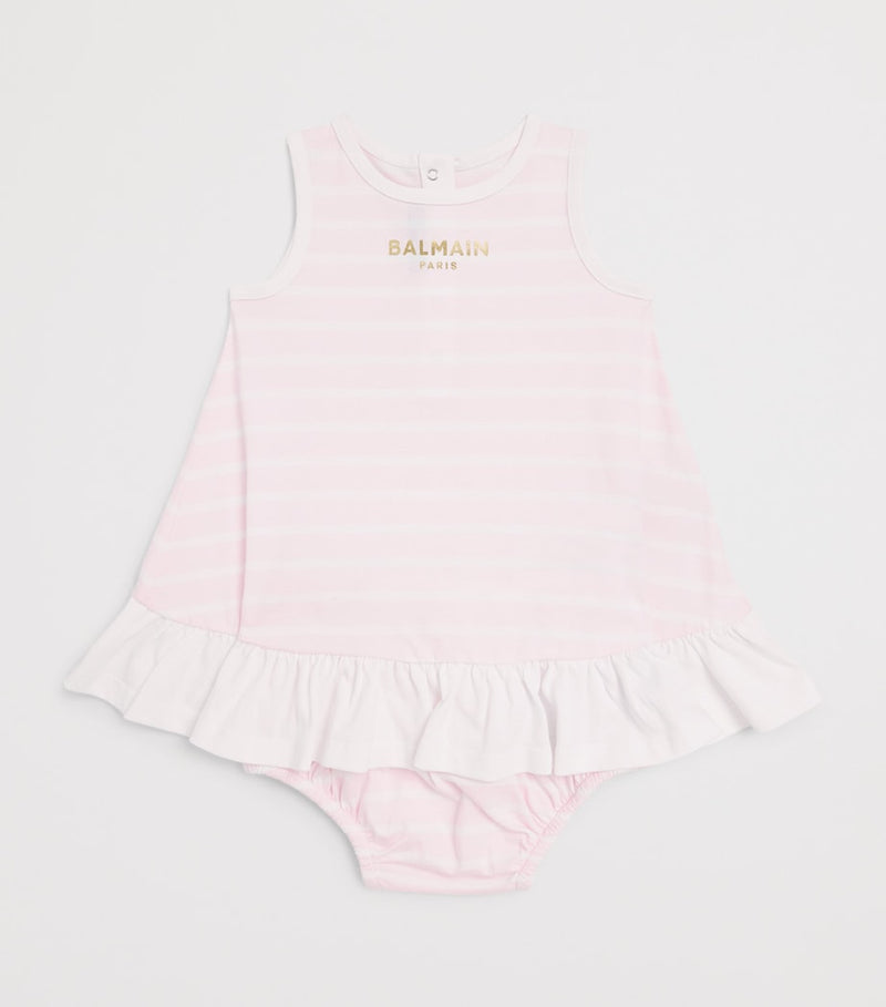 Balmain kids cotton stripe dress and bloomers set 6-36 months - British product