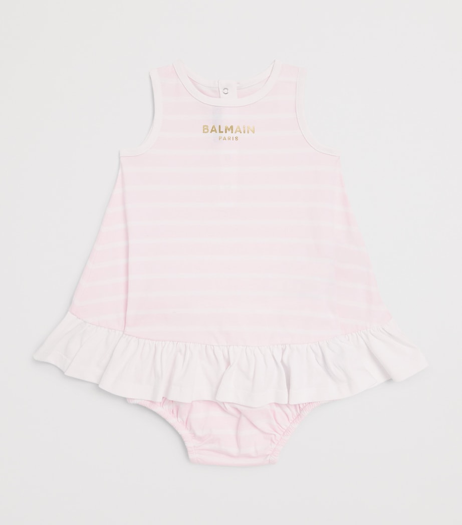 Balmain kids cotton stripe dress and bloomers set 6-36 months - British product