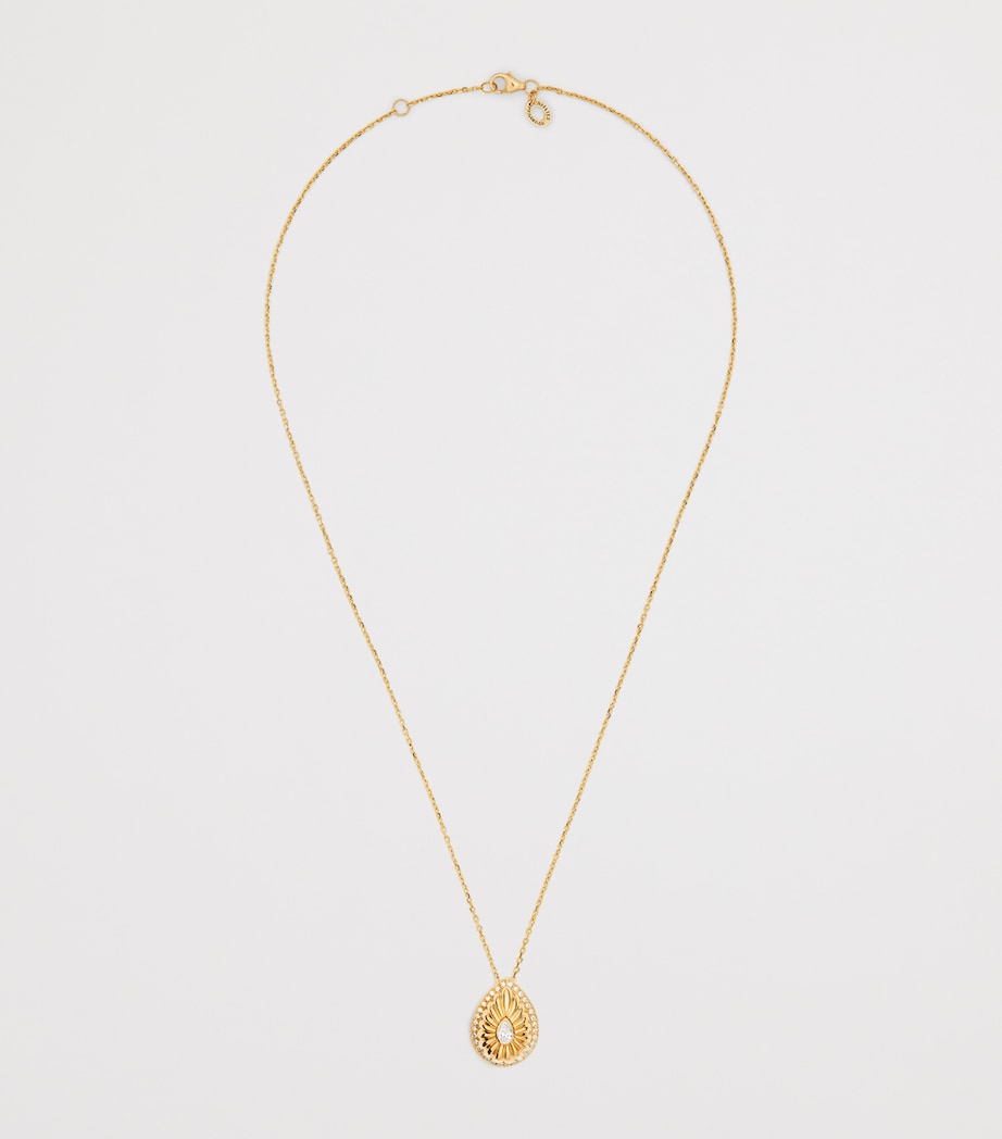 L'Atelier Nawbar yellow gold diamond pendant necklace, UK version