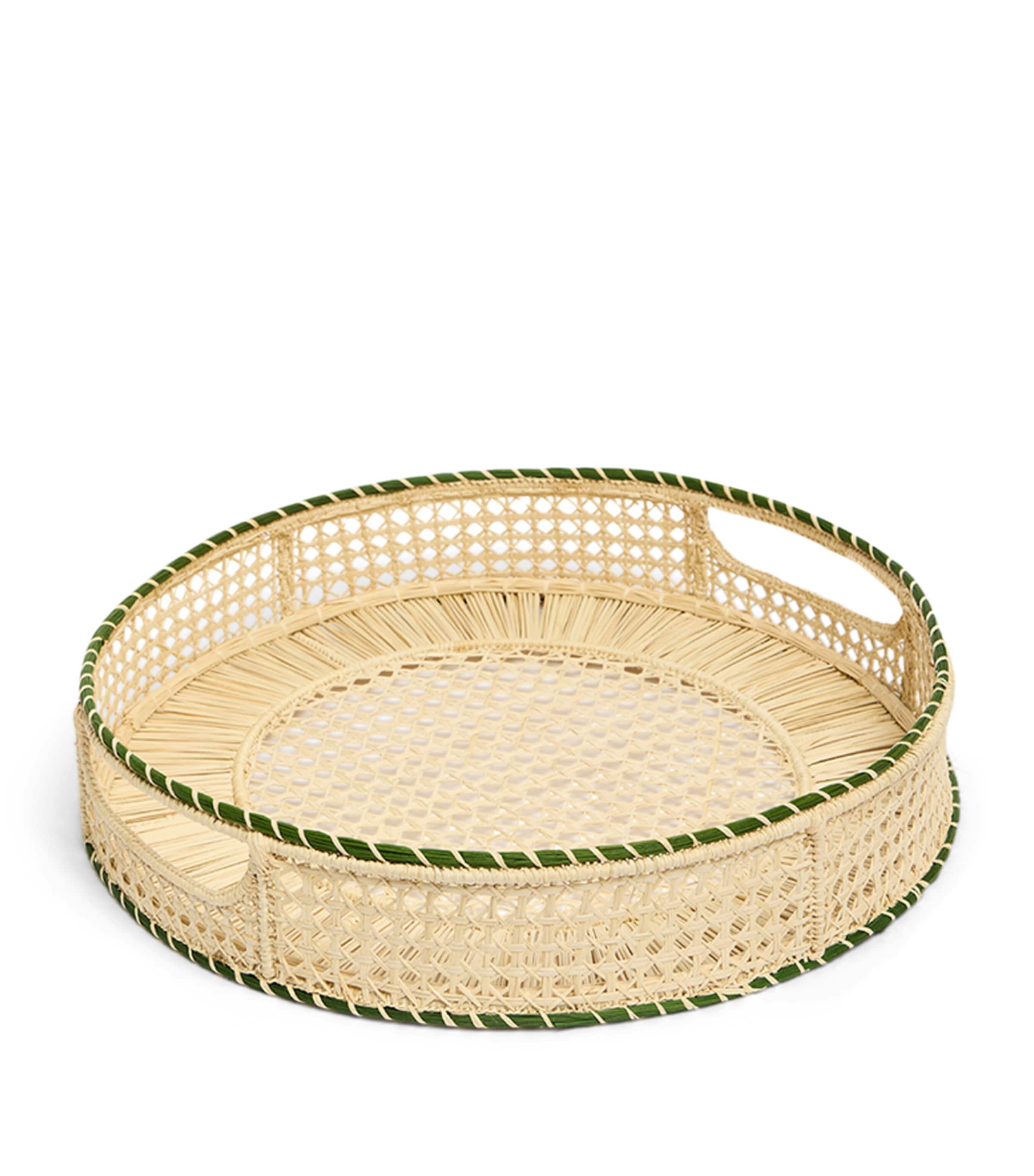 La DoubleJ raffia tray 36.5cm, UK version