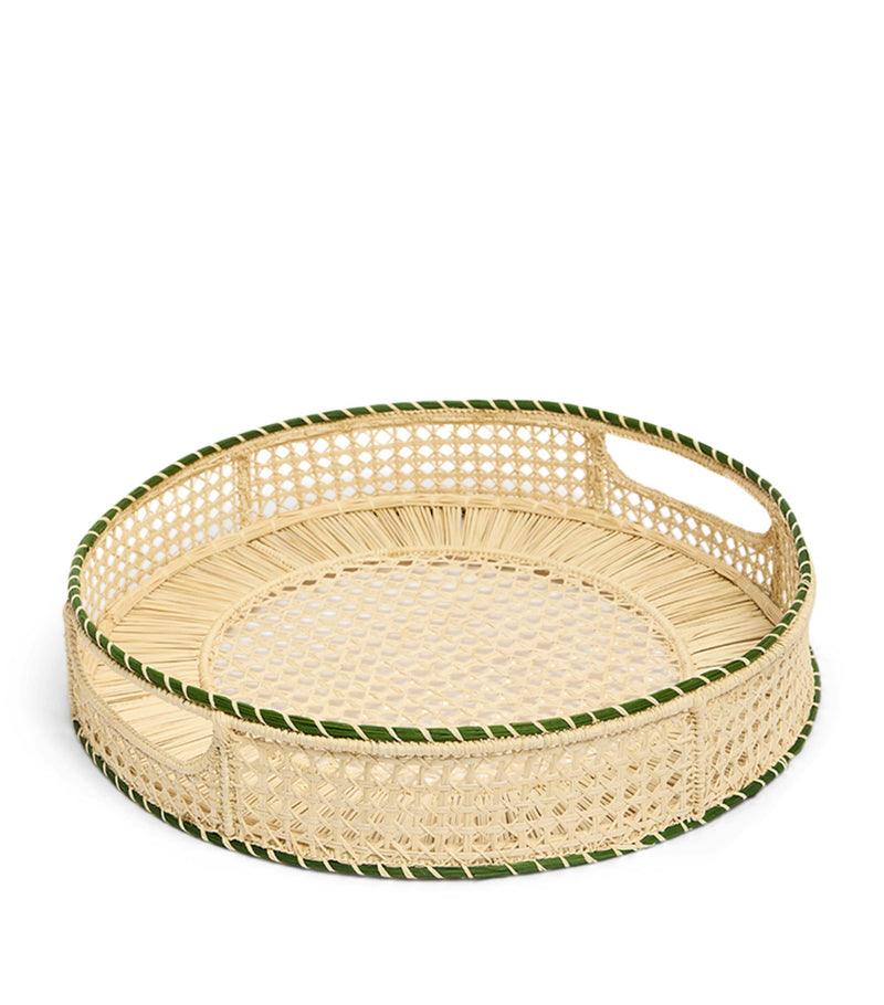La DoubleJ raffia tray 36.5cm, UK version