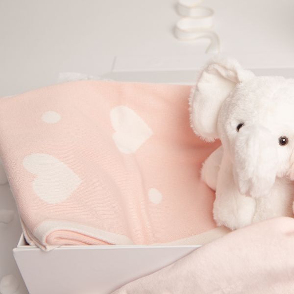 Babbico Elephant Toy, Pink Blanket & Comforter Baby Gift Set - McGrocer