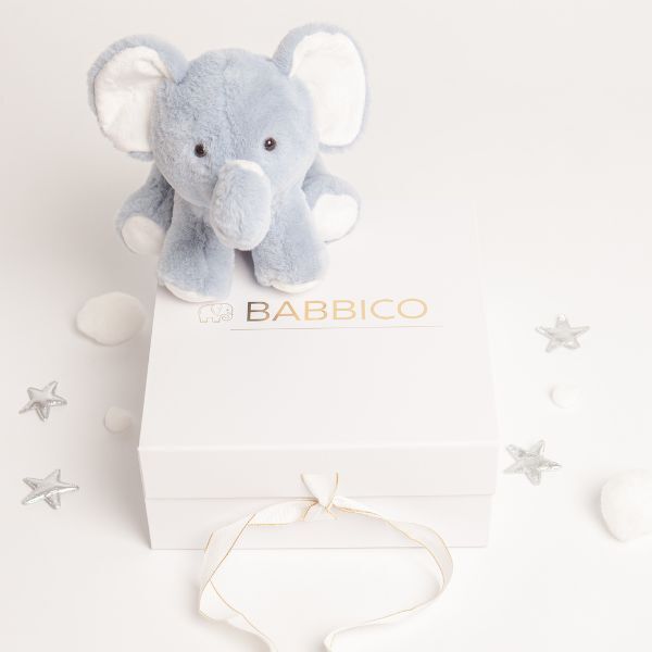 Babbico Gift Boxed Eddie The Elephant Blue Soft Plush Toy - McGrocer