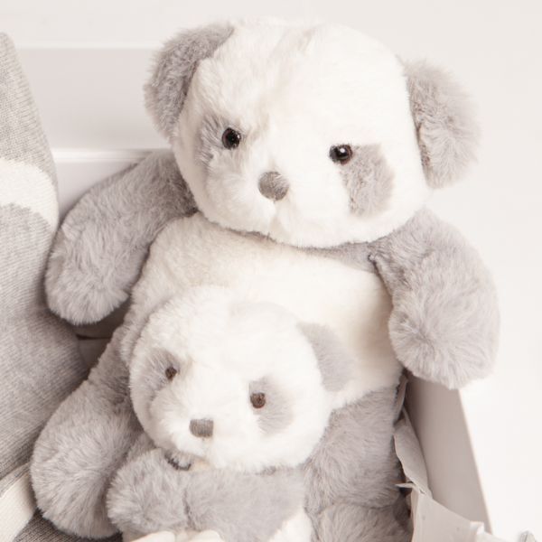 Babbico Grey Panda Toy, Blanket & Comforter Baby Gift Set - McGrocer