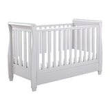 Babymore Eva Sleigh Cot Bed Dropside with Drawer - Grey - McGrocer