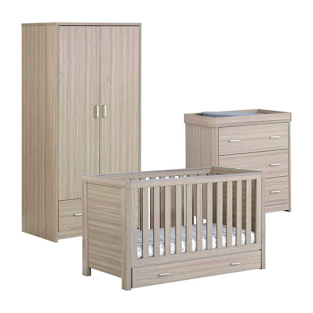 Babymore Luno 3 Pieces Room Set - Oak - McGrocer