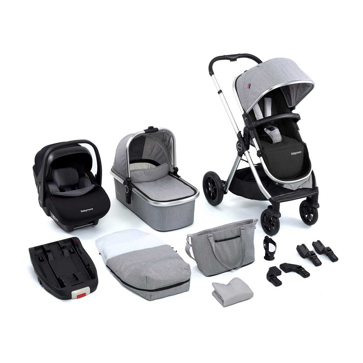 Babymore MeMore V2 i-Size Travel System Pecan - Silver - McGrocer