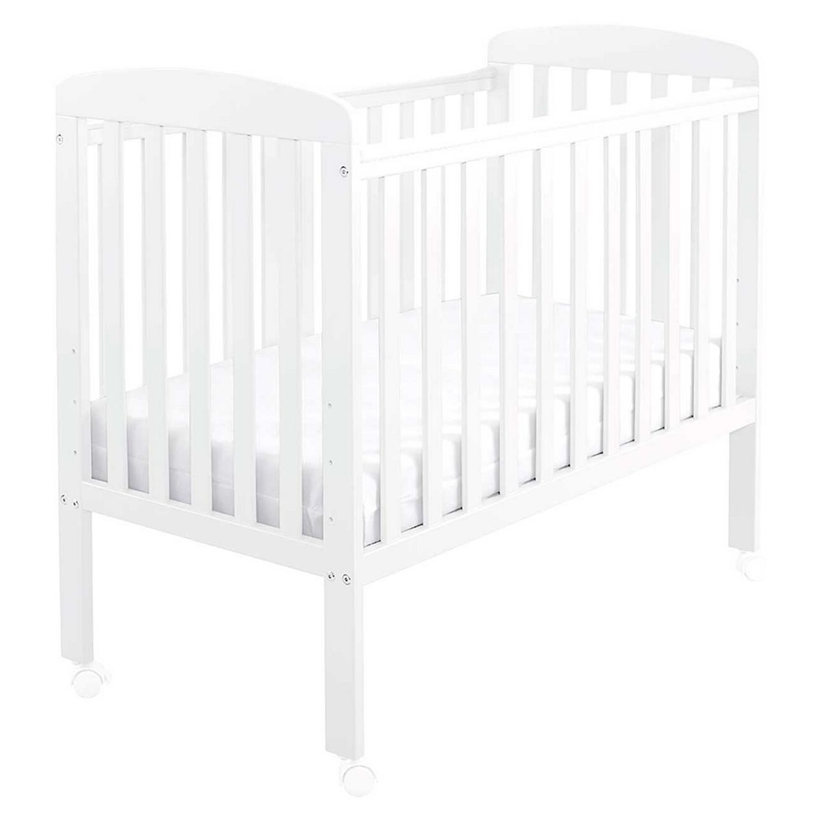 Babymore Space Saver Cot with Wheels - White - McGrocer