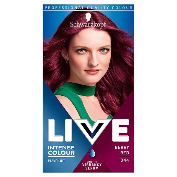 Schwarzkopf LIVE permanent hair dye Berry Red 044, UK version