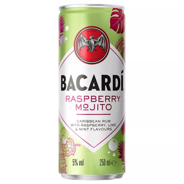 Bacardi Raspberry Mojito Premix Rum Cocktail   250ml - McGrocer