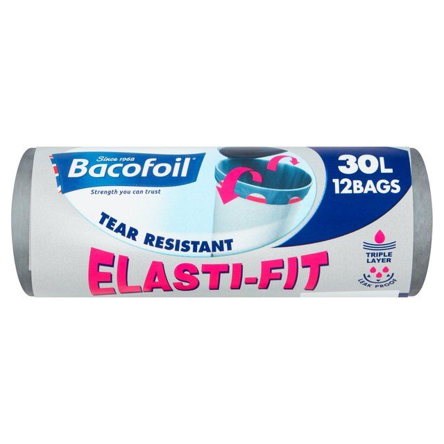 Bacofoil Elasti-Fit Bin Bags 30L   12 per pack - McGrocer
