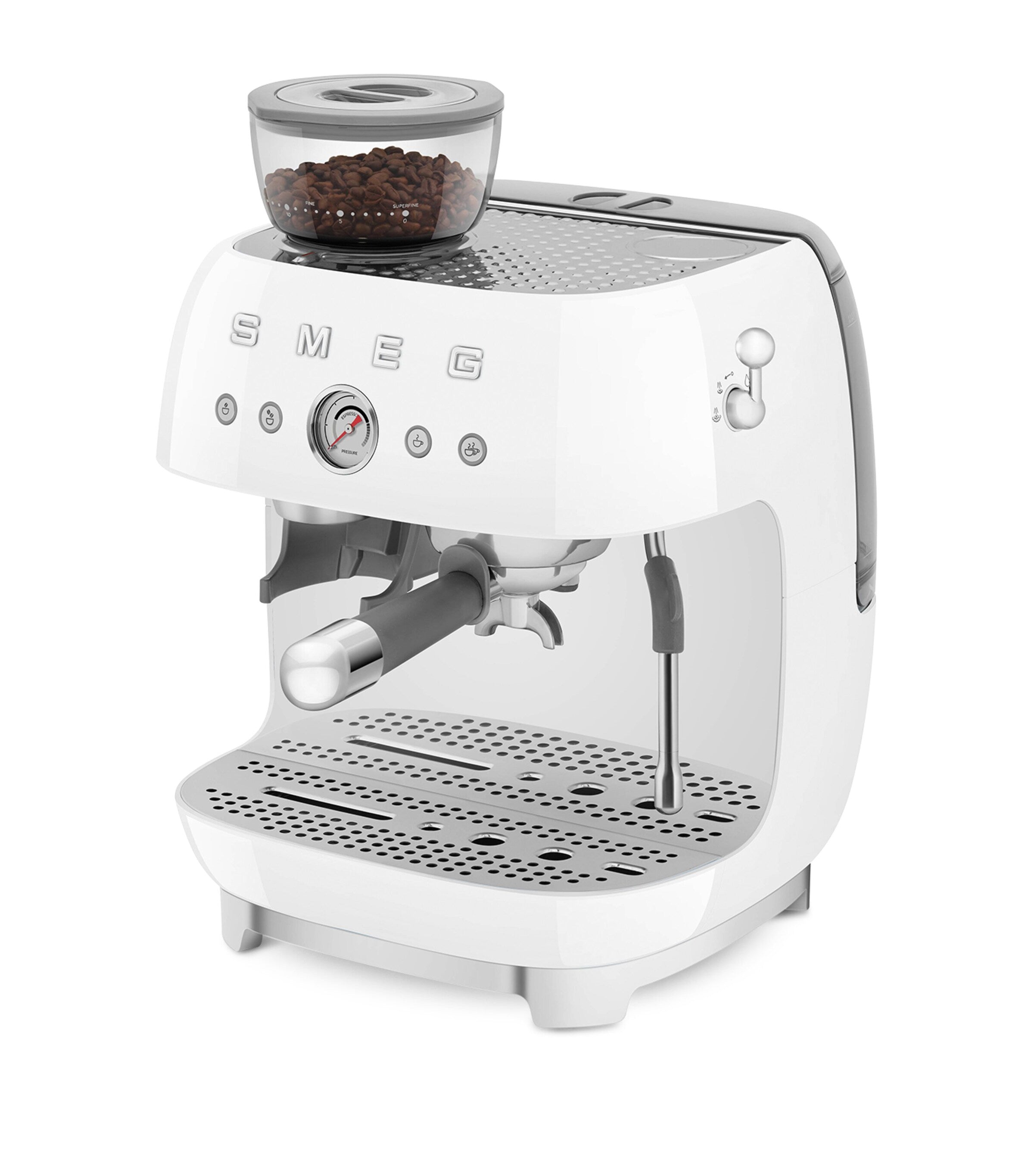 Smeg EGF03WHUK Espresso Coffee Machine with Grinder
