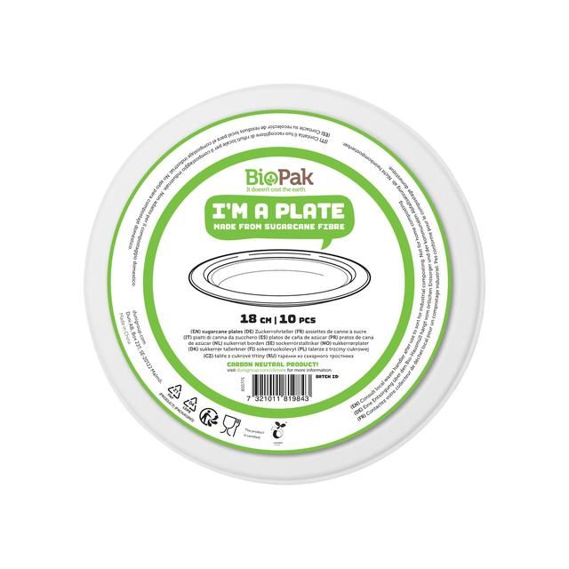 Bagasse 18cm Party Plates   10 per pack - McGrocer