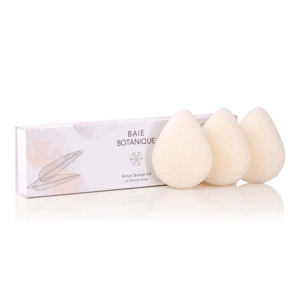Baie Botanique Teardrop Konjac Sponge Set of 3 - McGrocer