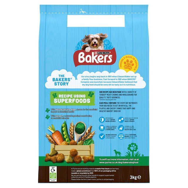 Bakers Beef with Vegetables Dry Dog Food   3kg - McGrocer