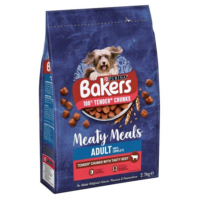 Bakers Meaty Meals Beef Dry Dog Food   2.7kg - McGrocer
