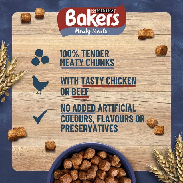 Bakers Meaty Meals Beef Dry Dog Food   2.7kg - McGrocer