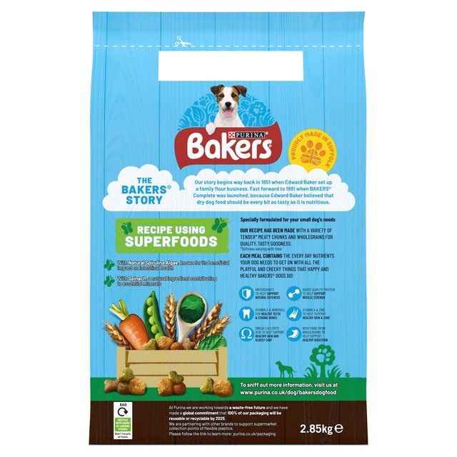 Bakers Small Dog Chicken Dry Dog Food   2.85kg - McGrocer