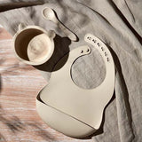 Bambino Silicone Feeding Set Bib Bowl & Spoon Natural - McGrocer