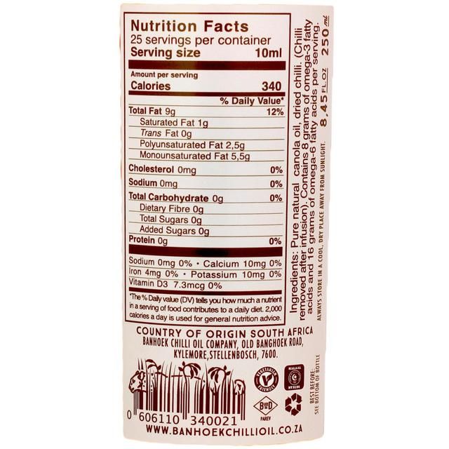 Banhoek Chilli Oil   250ml - McGrocer