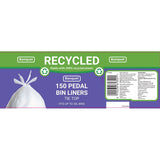 Banquet Recycled Tie Top Pedal Bin Liners, 150 Pack - McGrocer