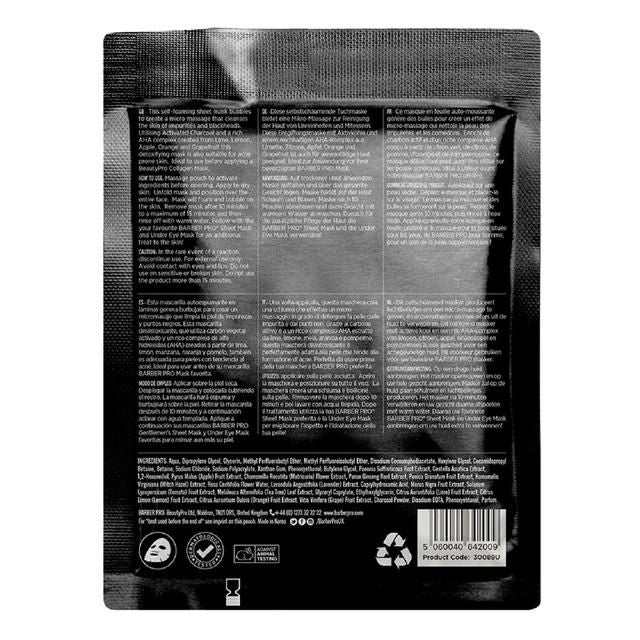 BARBER PRO Charcoal Face Mask Foaming & Cleansing   30g - McGrocer