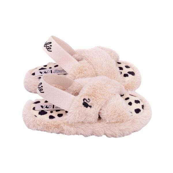 Barbie Girls Faux Fur Slip-on Slippers (10) - McGrocer