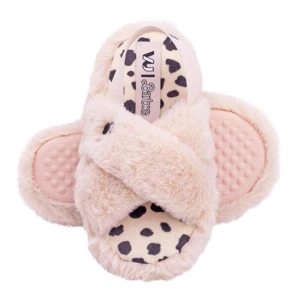 Barbie Girls Faux Fur Slip-on Slippers (10) - McGrocer