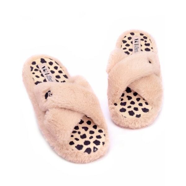 Barbie Womens Crossover Fluffy Slippers (5-6) - McGrocer
