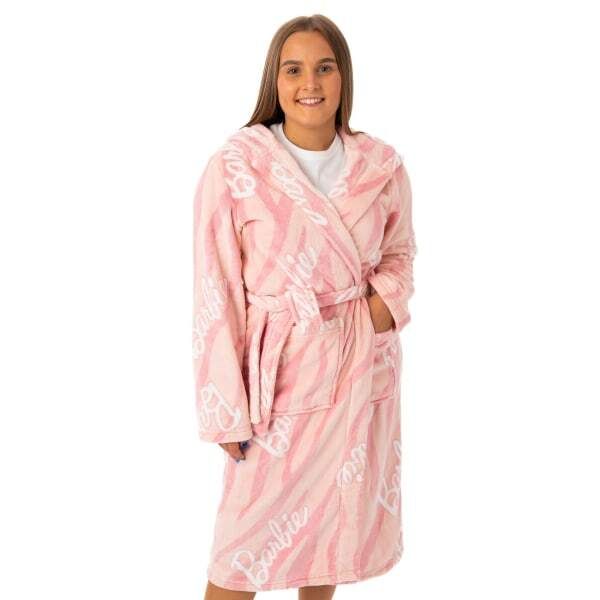 Barbie Womens Hooded Dressing Gown (S) - McGrocer