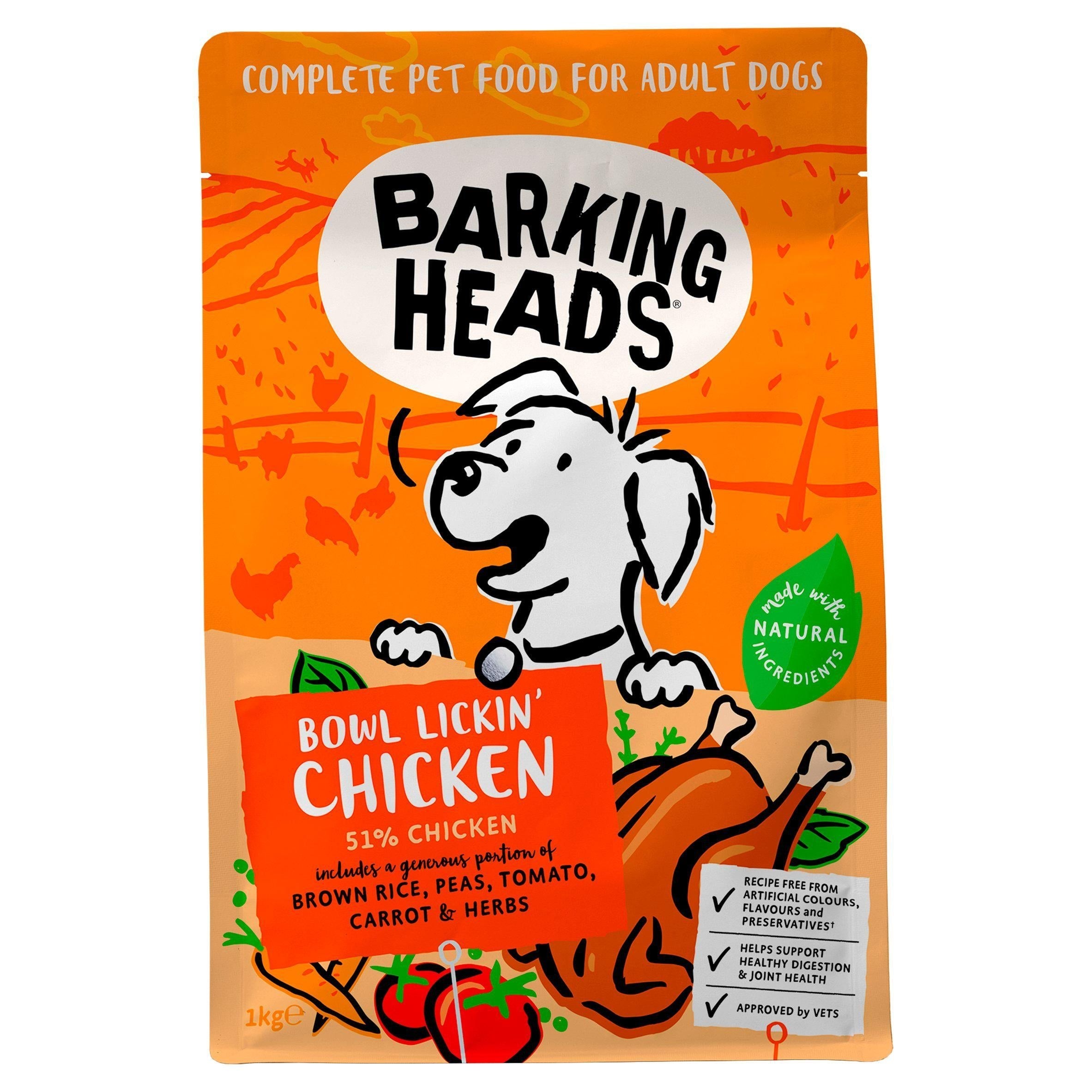 Barking Heads Tender Loving Care Natural Adult Dog Food Chicken 1kg - McGrocer