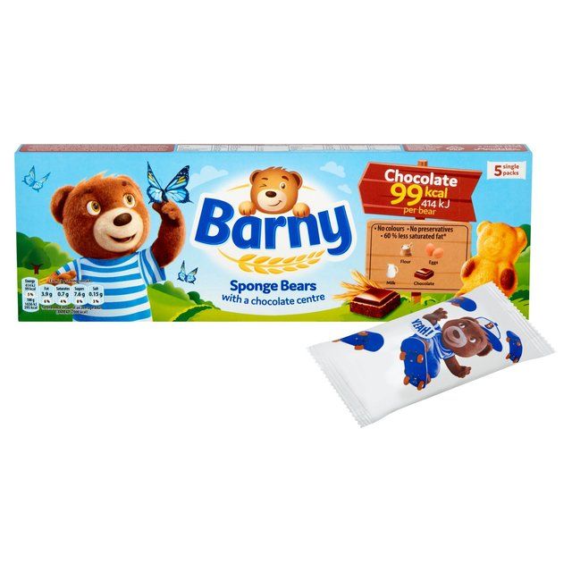 Barny Chocolate Sponge Bears Biscuits 5 Pack Multipack   5 x 25g - McGrocer