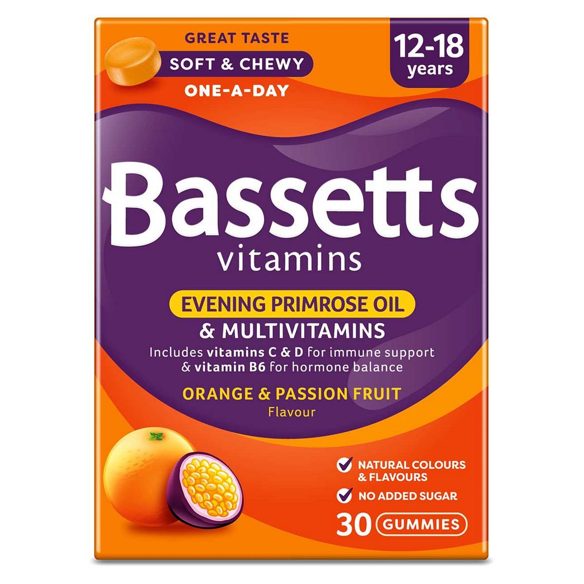 Bassetts Multivitamins Orange & Passionfruit Flavour Soft & Chewies 12-18 Years - 30 - McGrocer