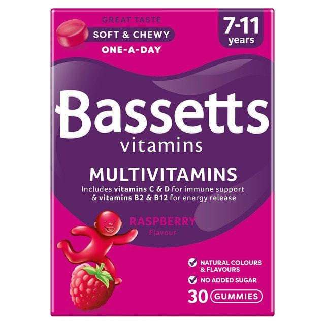 Bassetts Multivitamins Raspberry 7-11yrs   30 per pack - McGrocer