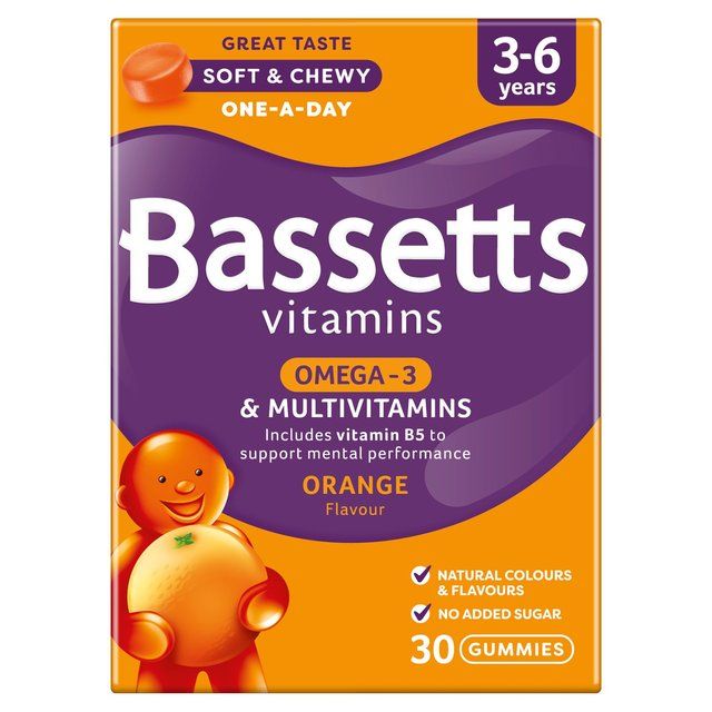 Bassetts Orange Omega 3 & Multivitamins 3-6yrs    30 per pack - McGrocer