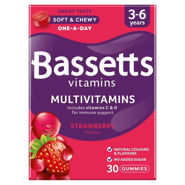 Bassetts Strawberry Multivitamins 3-6yrs   30 per pack - McGrocer