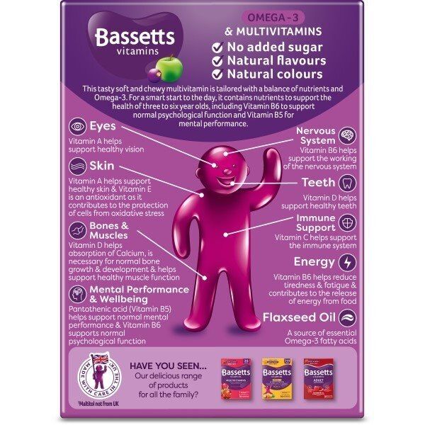 Bassetts Vitamins 3-6 Multivitamins + Omega 3 Pastilles 30s - McGrocer