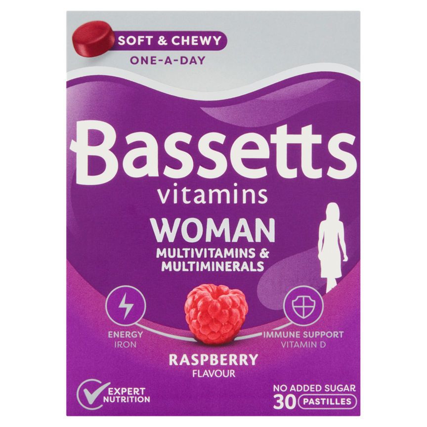Bassetts Vitamins Woman Multivitamins & Multiminerals Raspberry Flavour 30 Pastilles - McGrocer