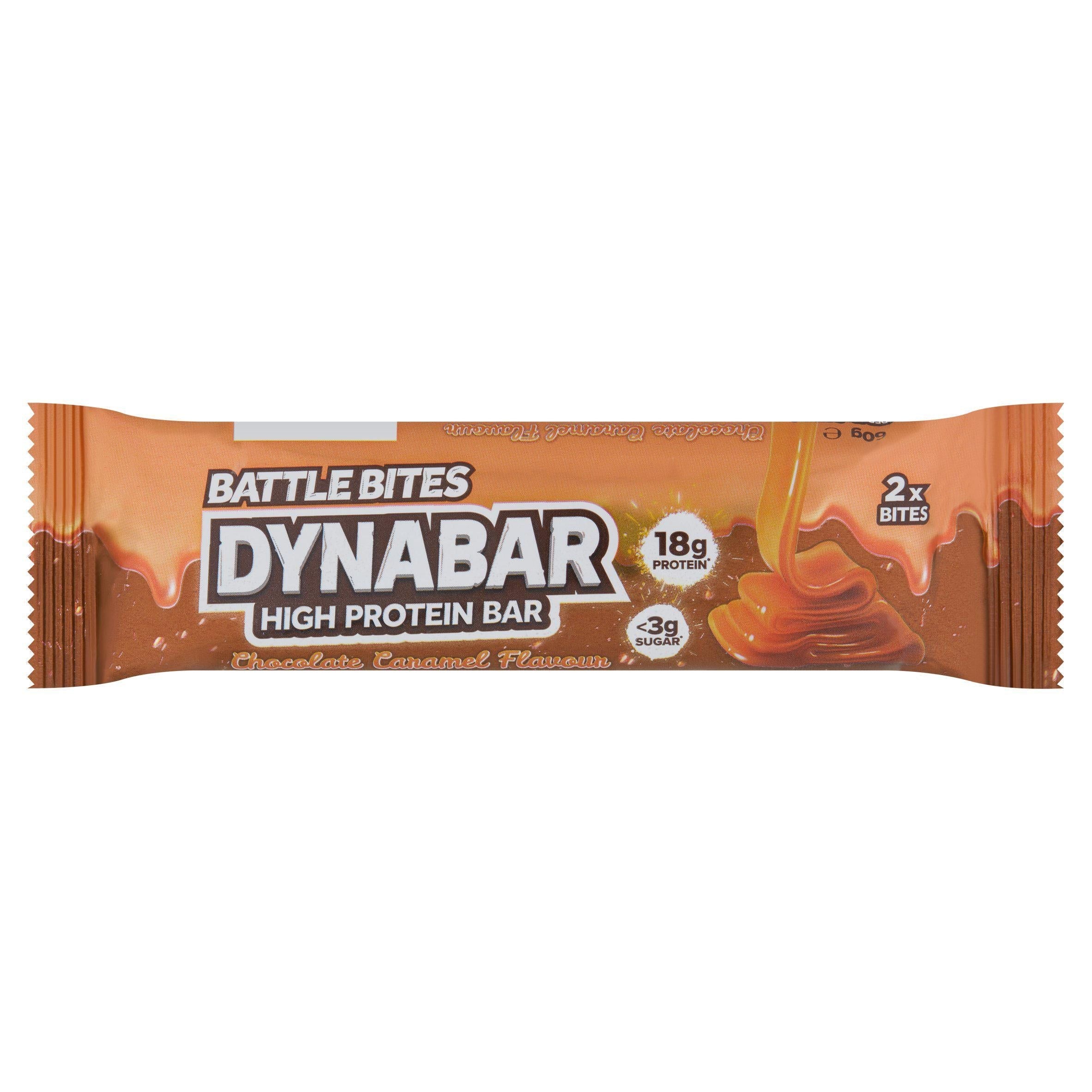Battle Bites Dynabar Chocolate Caramel Flavour High Protein Bar 60g - McGrocer