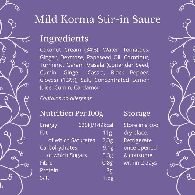 Bay's Kitchen Mild Korma Low Fodmap Stir-in Sauce   260g - McGrocer