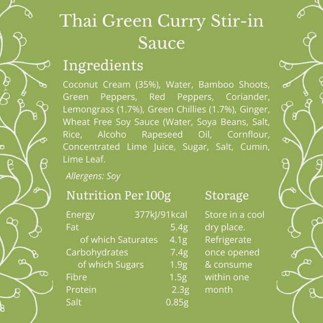 Bay's Kitchen Thai Green Curry Low Fodmap Stir-in Sauce   260g - McGrocer