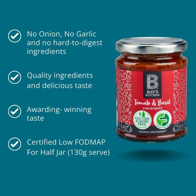 Bay's Kitchen Tomato & Basil Stir-in Low Fodmap Sauce   260g - McGrocer